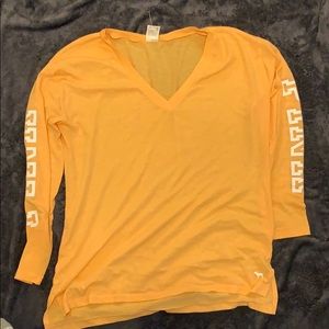 Yellow long-sleeve Pink top